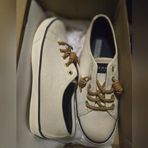 Sperry Cream Canvas Sneakers